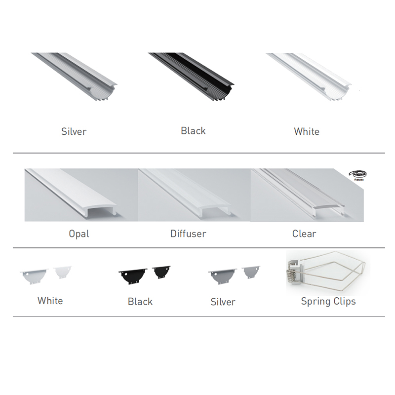 Recessed Aluminum Profile For LED Strip With 12mm Inner Width Recessed Aluminum Profile For LED Strip With 12mm Inner Width